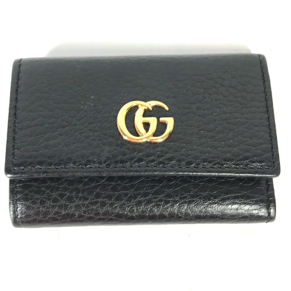 GUCCI Key case Key holder 456118 leather black key GG Marmont
