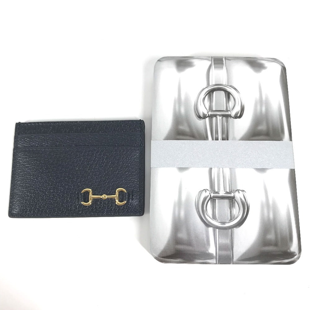 GUCCI Card Case 700469 leather black Horsebit Playing Cards Set