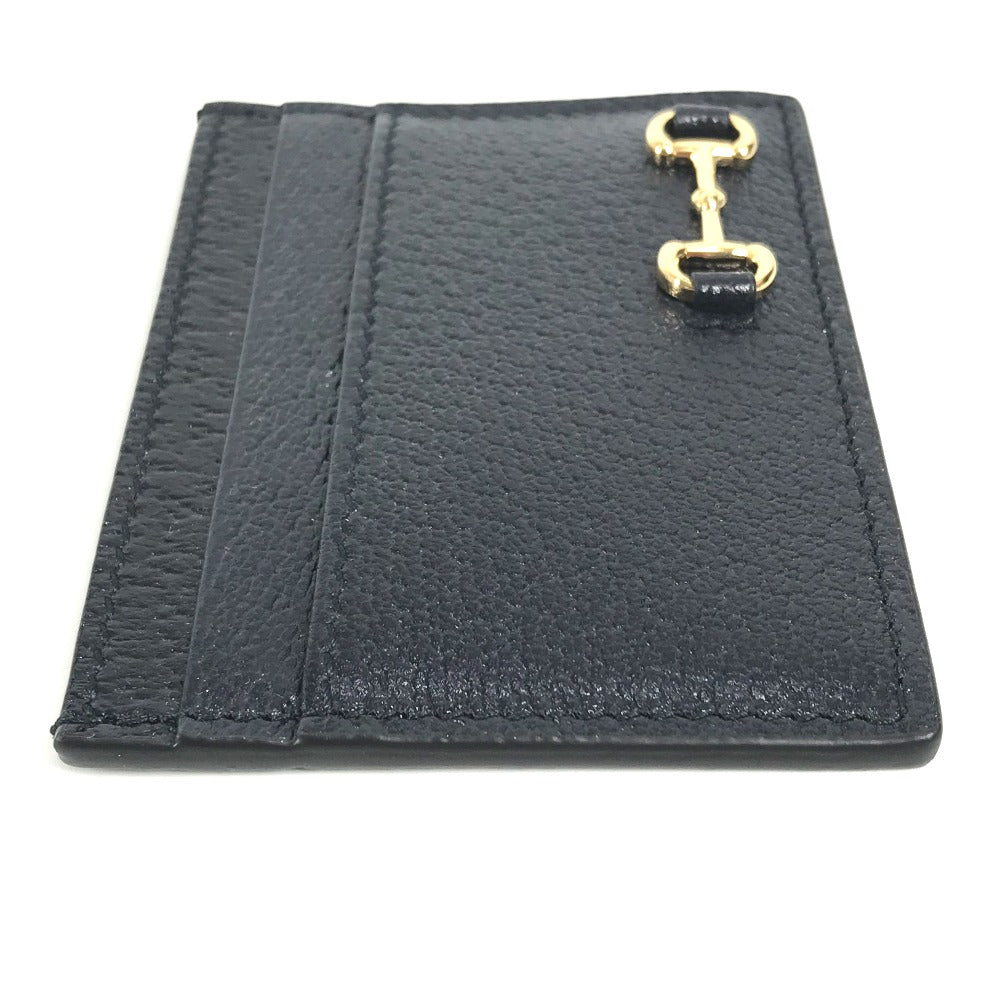 GUCCI Card Case 700469 leather black Horsebit Playing Cards Set