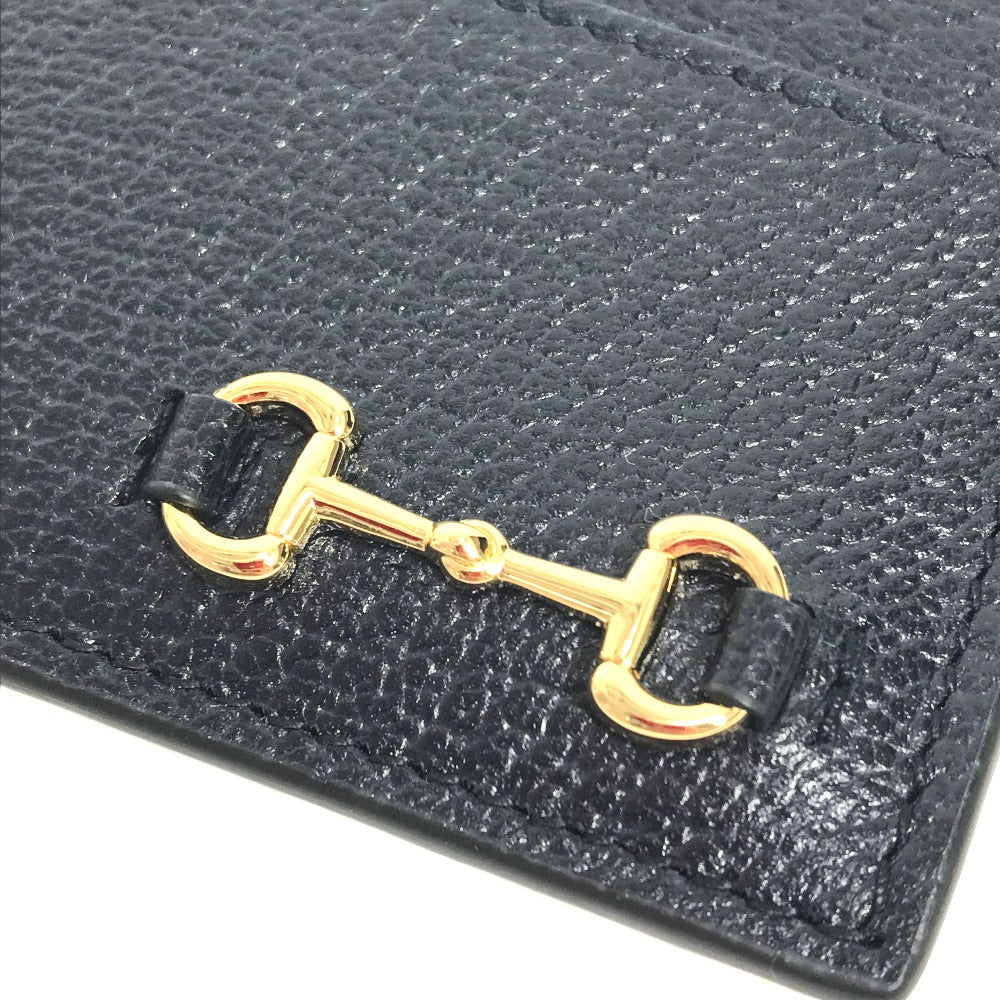 GUCCI Card Case 700469 leather black Horsebit Playing Cards Set