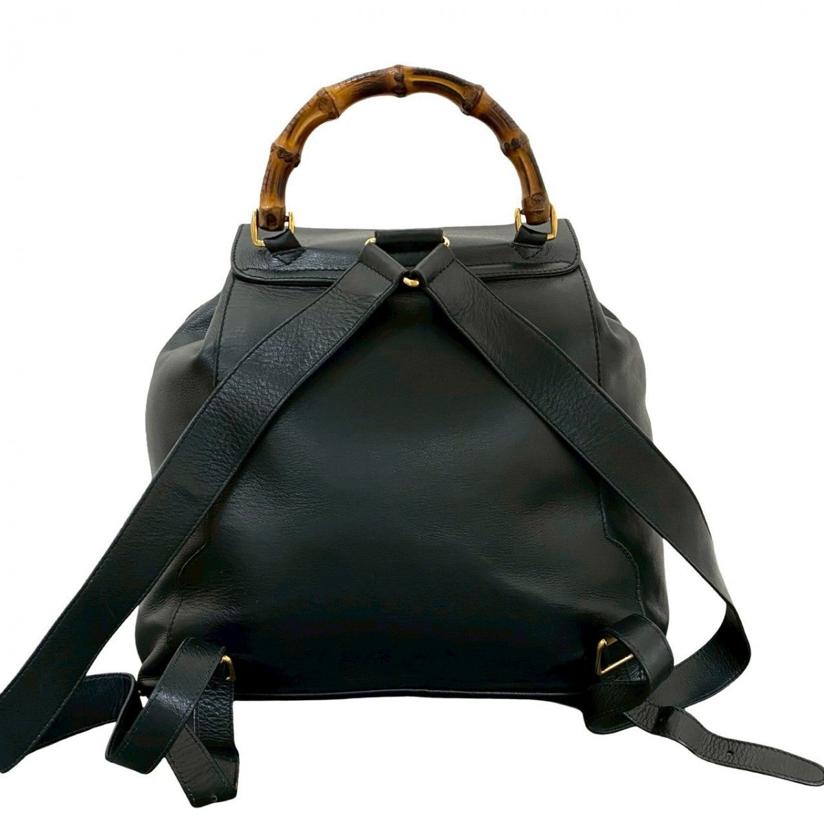 GUCCI Backpack leather black Bamboo