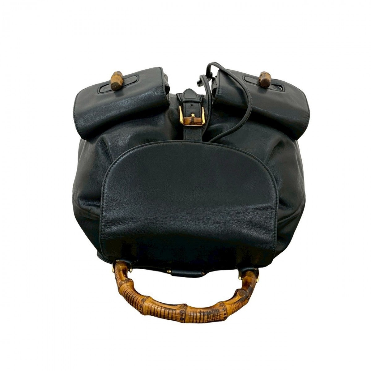 GUCCI Backpack leather black Bamboo