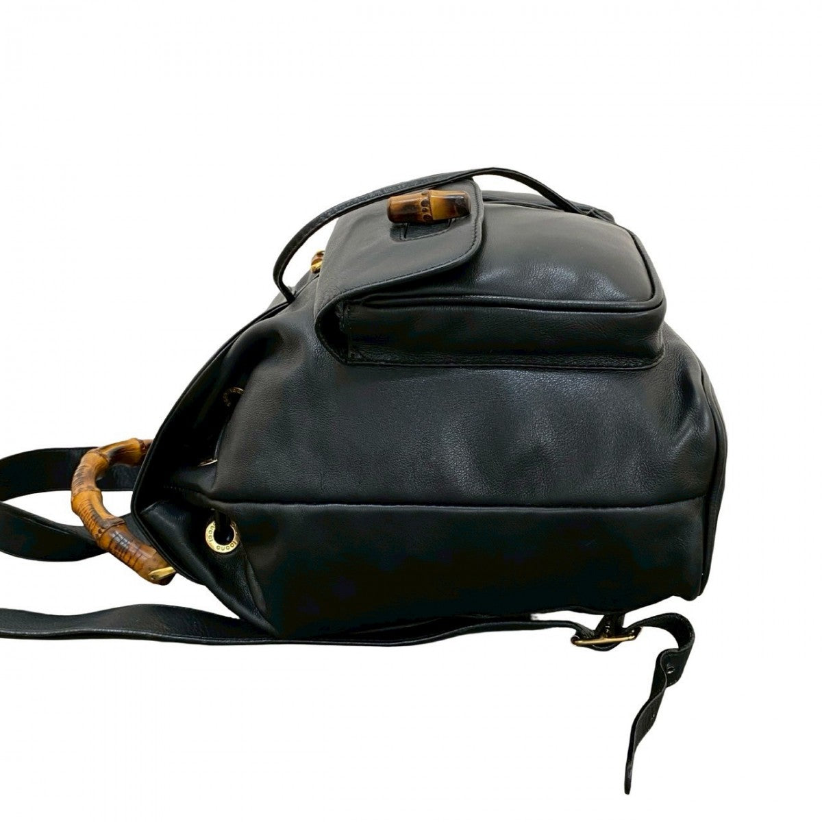 GUCCI Backpack leather black Bamboo