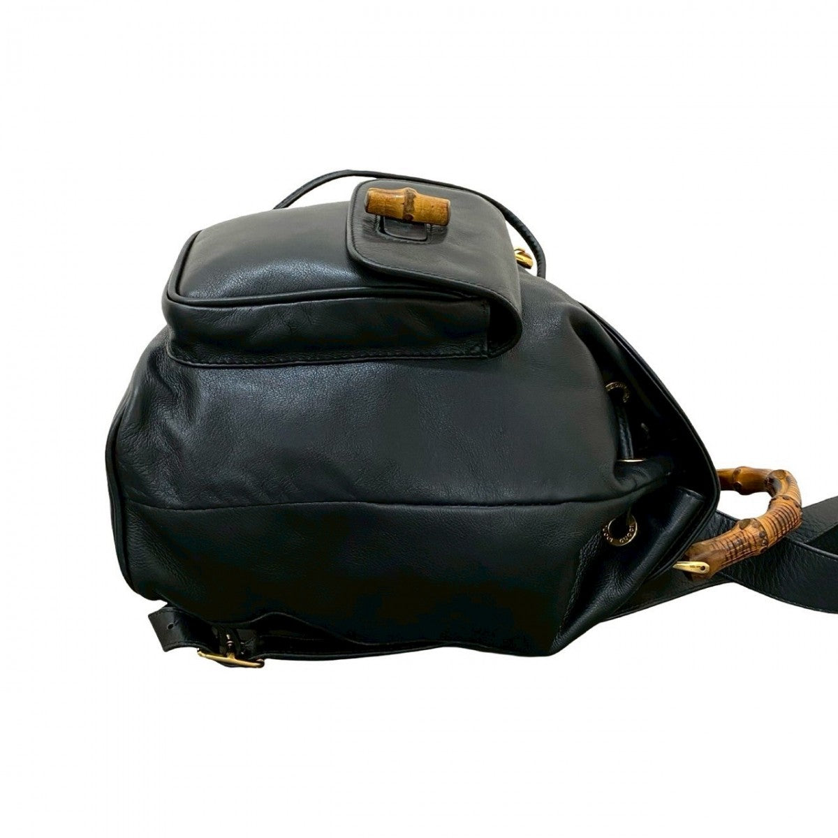 GUCCI Backpack leather black Bamboo