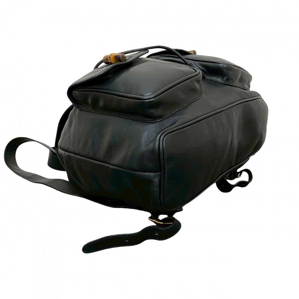 GUCCI Backpack leather black Bamboo