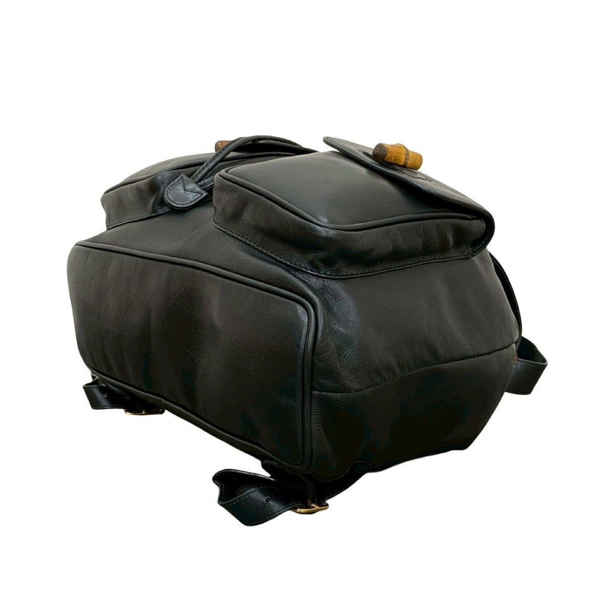 GUCCI Backpack leather black Bamboo