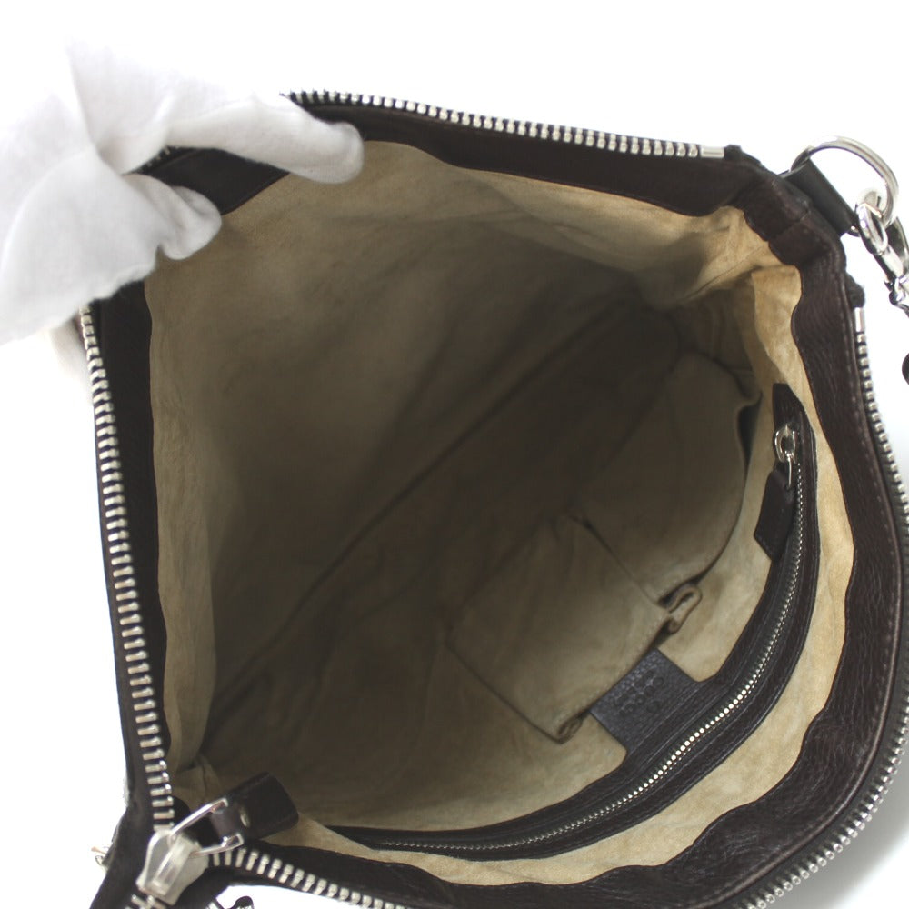 GUCCI Shoulder Bag 233329 leather Dark brown