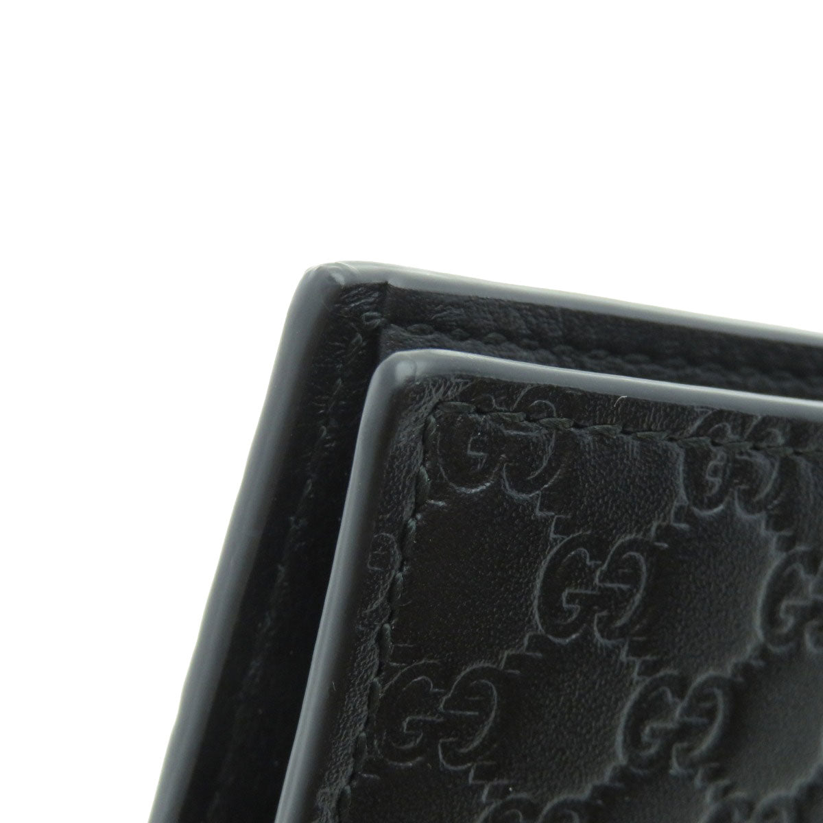 GUCCI Bifold Wallet 150413 Calfskin black GG Signature Microsima Outlet