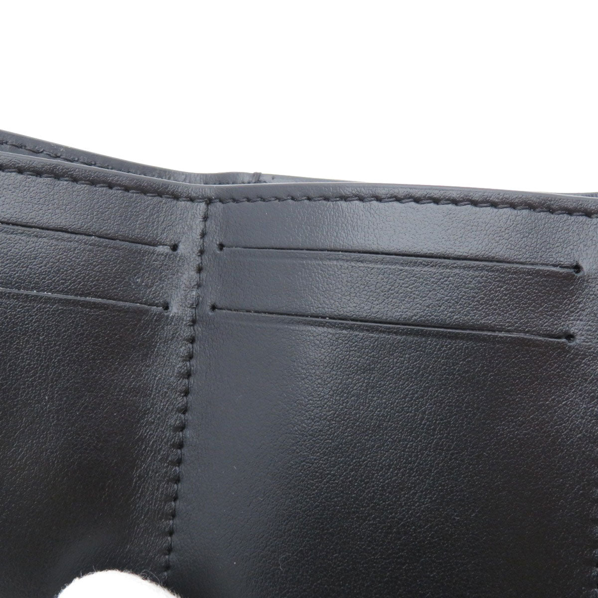 BURBERRY Bifold Wallet Calfskin black logoMetal tri-fold