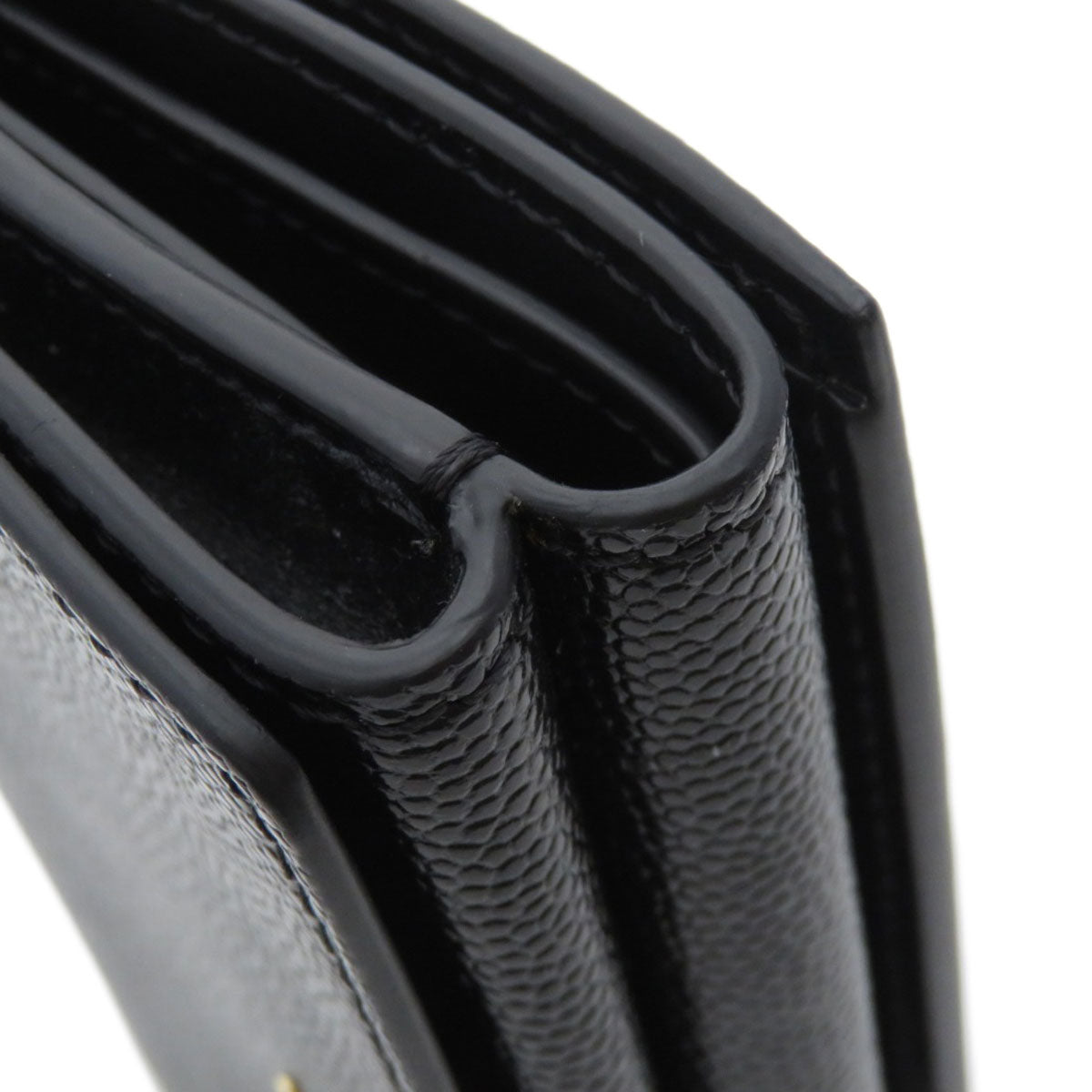 BURBERRY Bifold Wallet Calfskin black logoMetal tri-fold