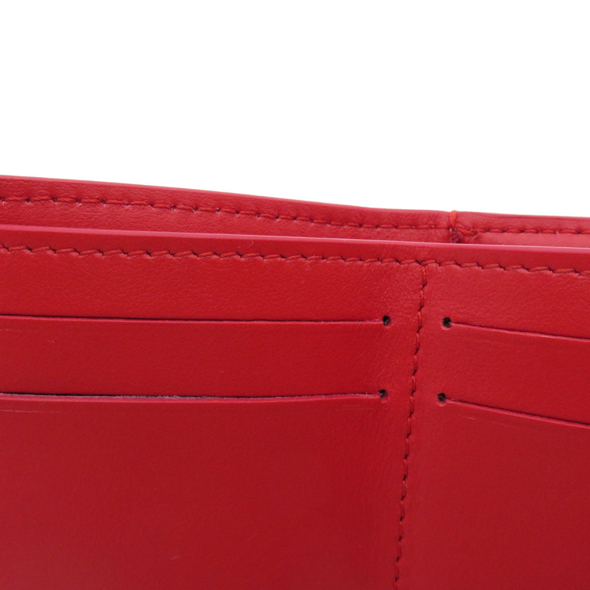 BURBERRY Bifold Wallet Calfskin Red logoMetal tri-fold
