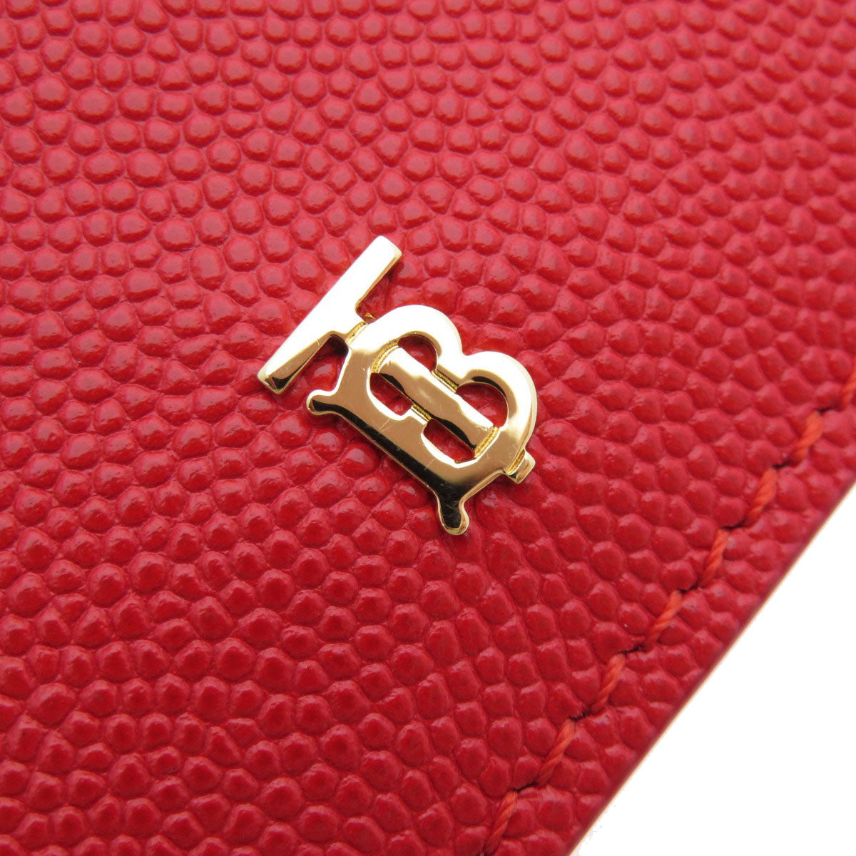 BURBERRY Bifold Wallet Calfskin Red logoMetal tri-fold