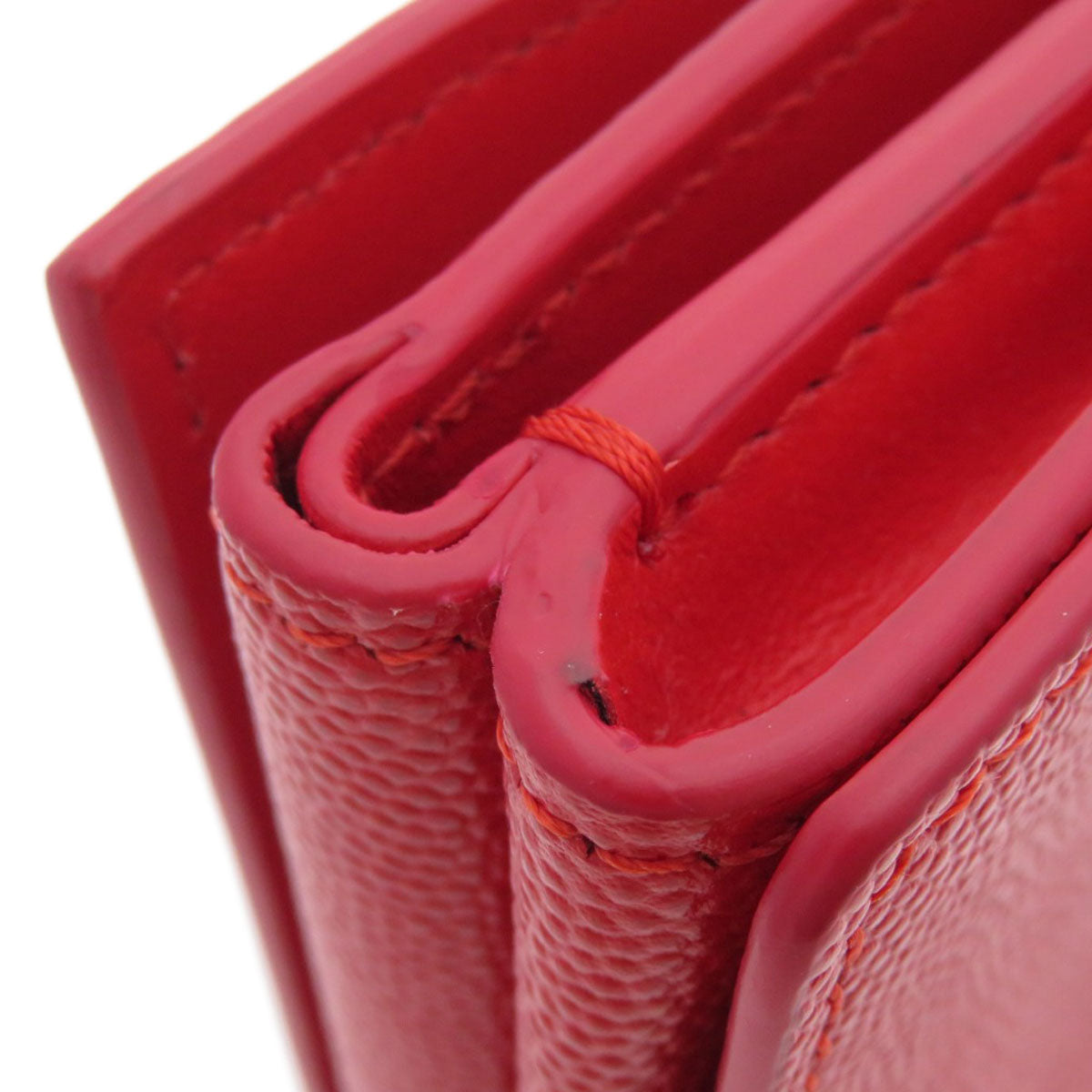 BURBERRY Bifold Wallet Calfskin Red logoMetal tri-fold