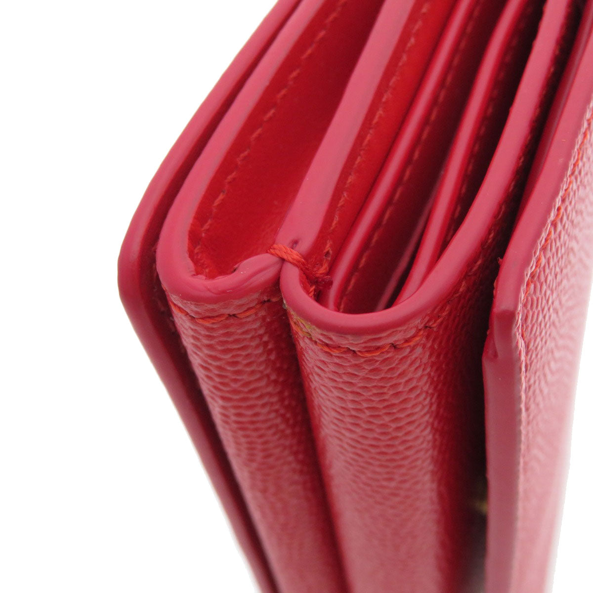 BURBERRY Bifold Wallet Calfskin Red logoMetal tri-fold