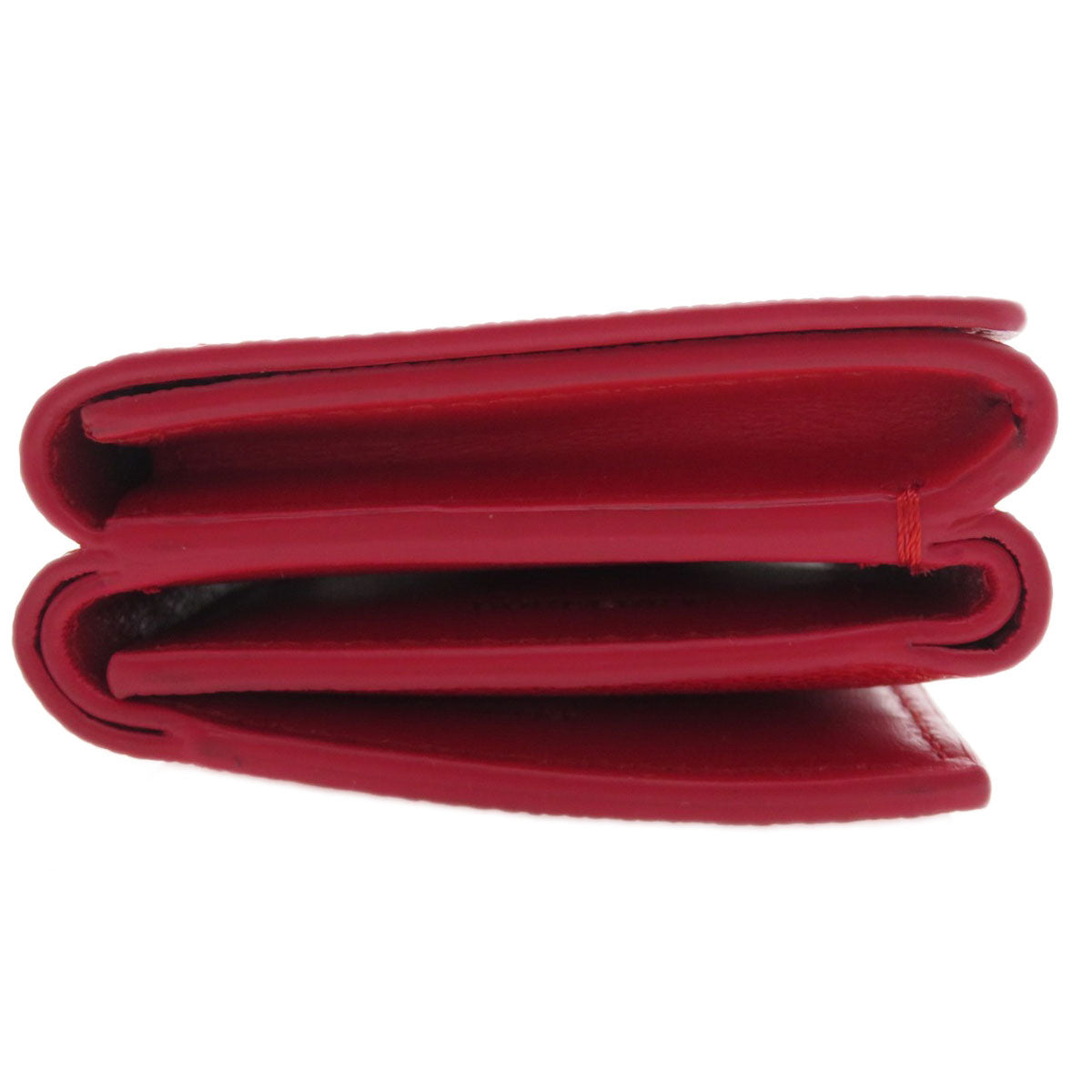BURBERRY Bifold Wallet Calfskin Red logoMetal tri-fold