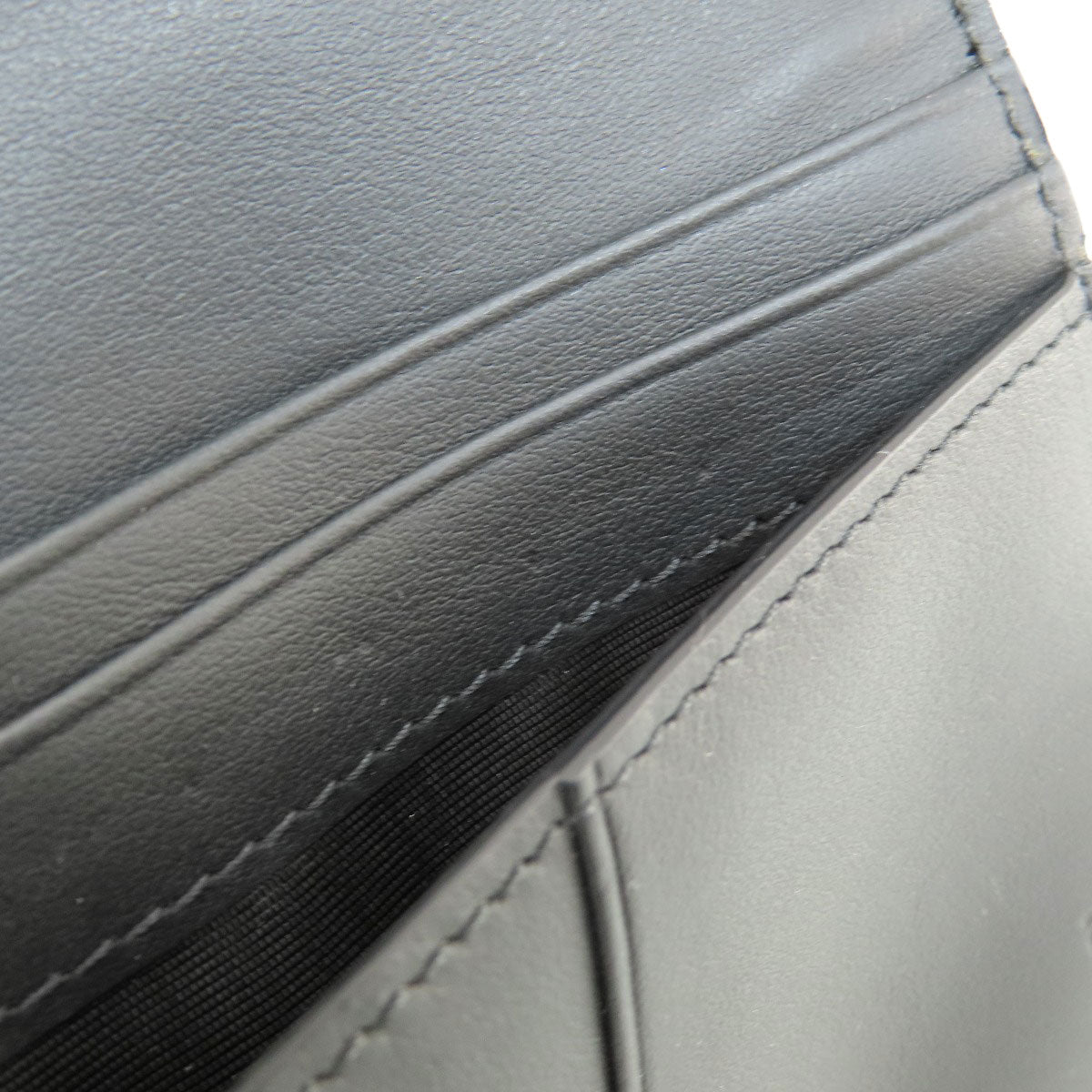 FENDI Long Wallet Purse leather black monster