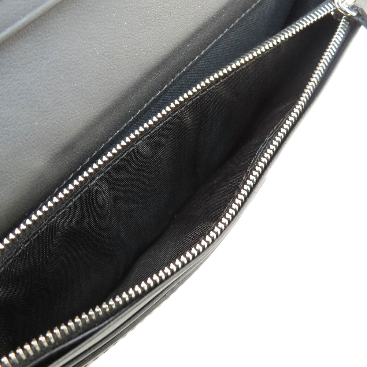 FENDI Long Wallet Purse leather black monster