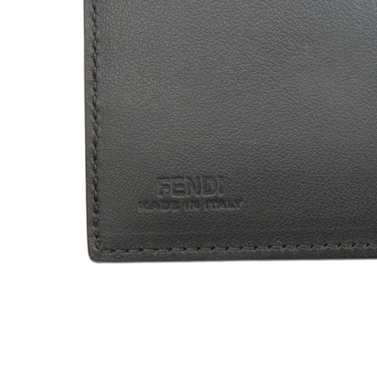 FENDI Long Wallet Purse leather black monster