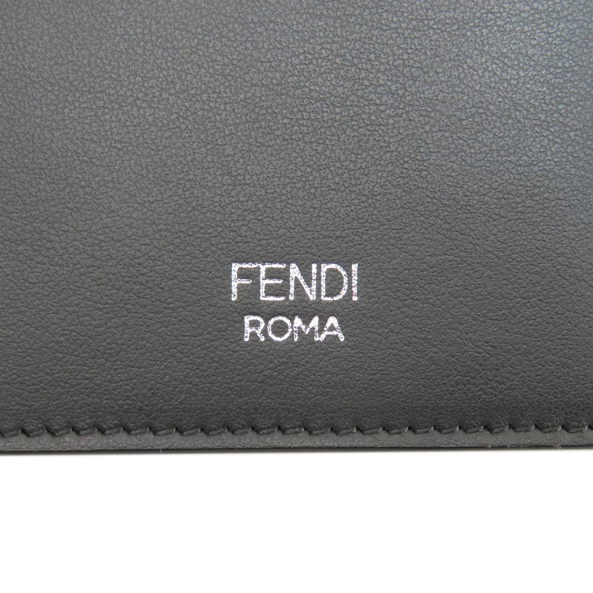 FENDI Long Wallet Purse leather black monster