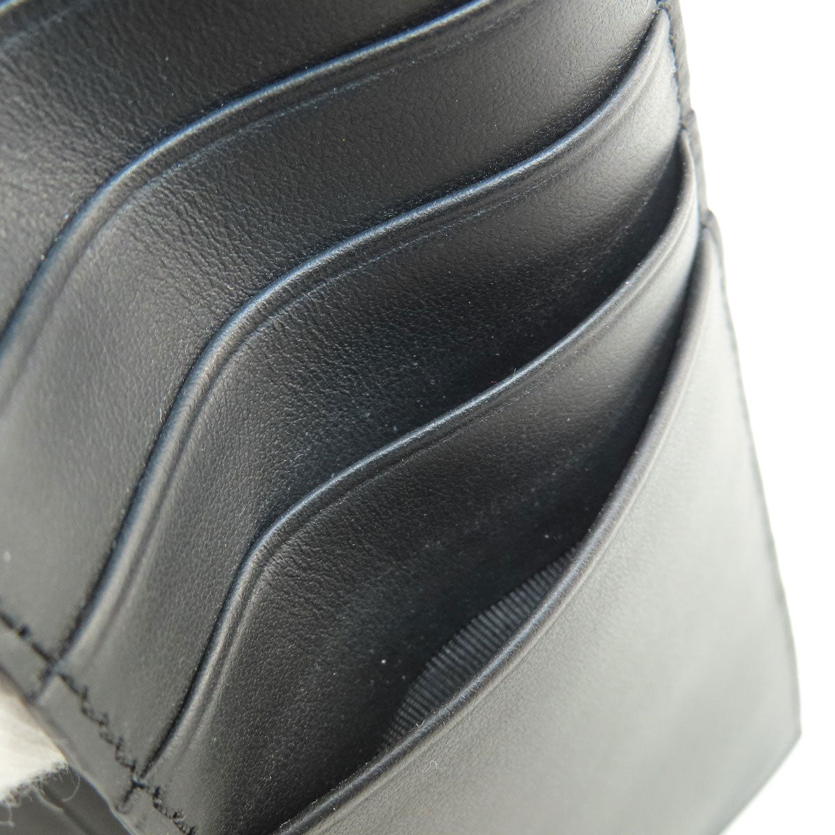 FENDI Long Wallet Purse leather black monster