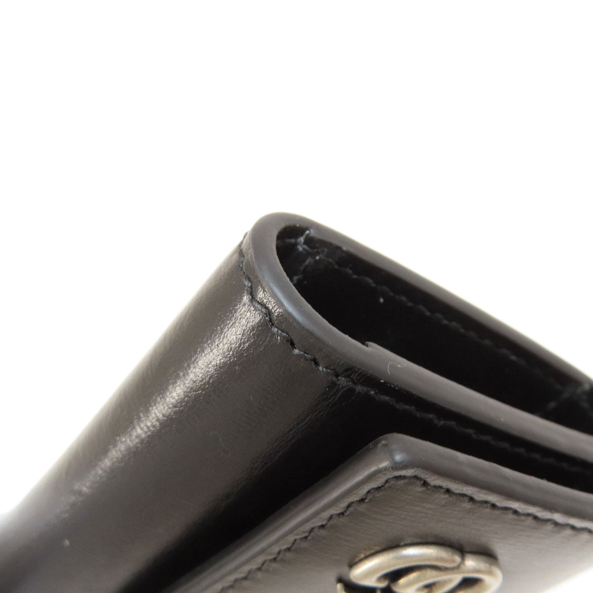 GUCCI Key case Key holder 435305 leather black logo