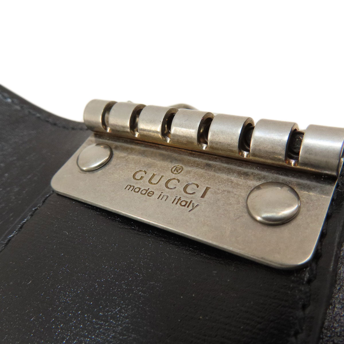 GUCCI Key case Key holder 435305 leather black logo