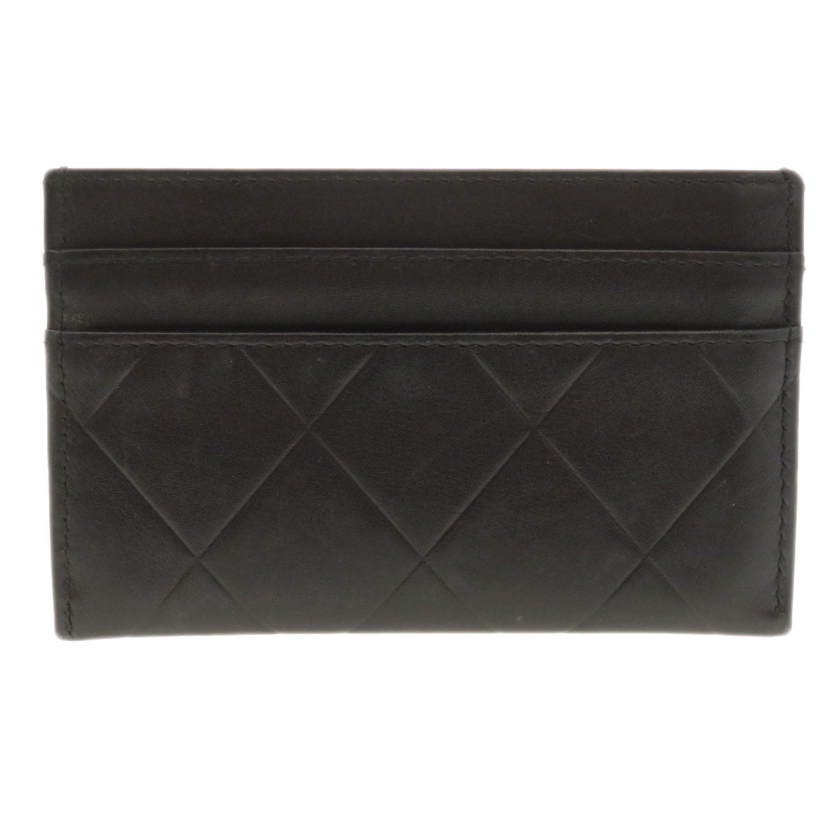 CHANEL Card Case lambskin black Logo motif