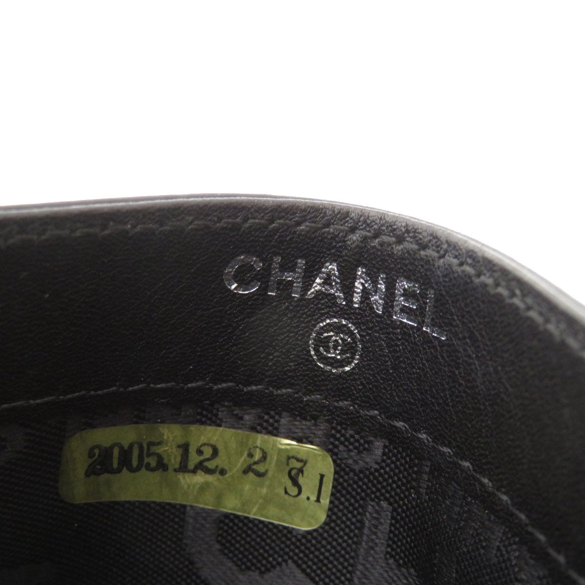 CHANEL Card Case lambskin black Logo motif