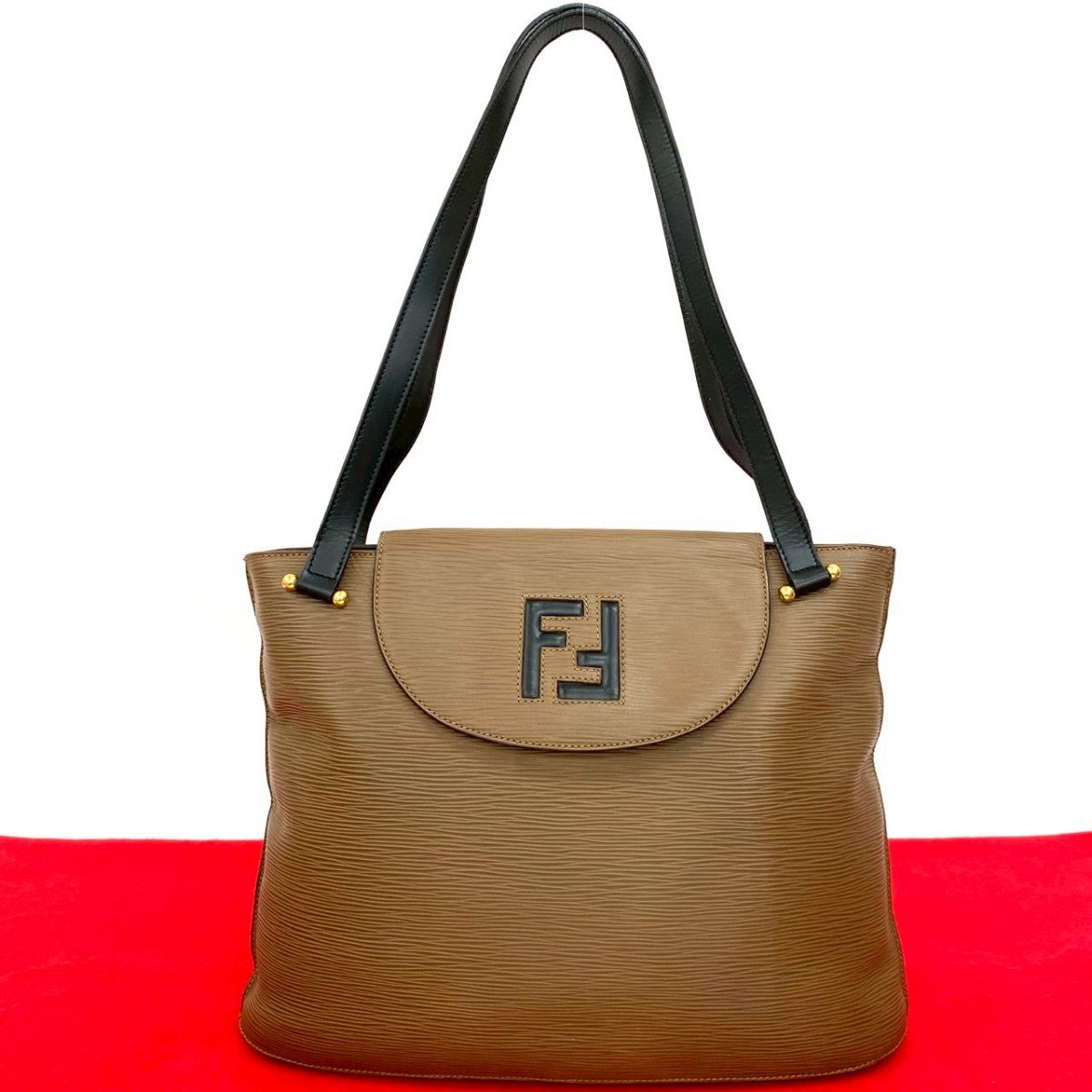 FENDI Tote Bag leather Brown