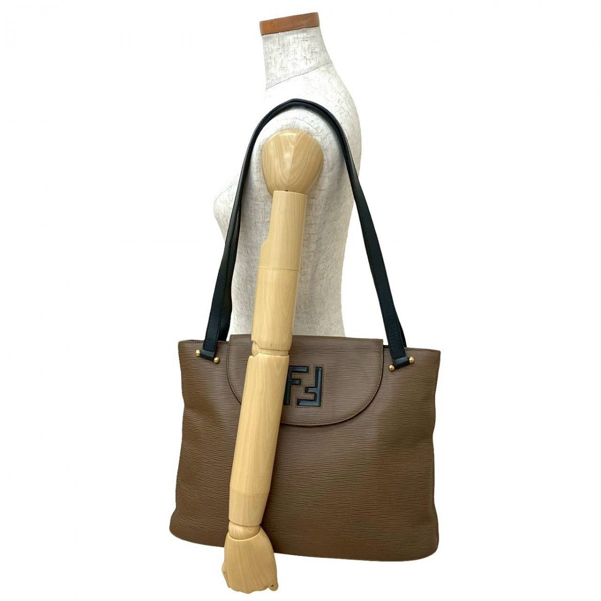 FENDI Tote Bag leather Brown