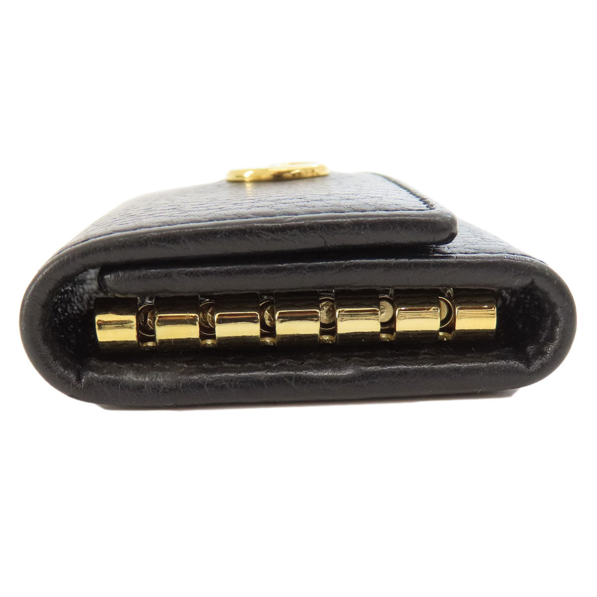 GUCCI Key case Key holder 466118 leather black GG Marmont