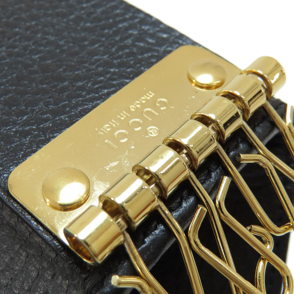 GUCCI Key case Key holder 466118 leather black GG Marmont