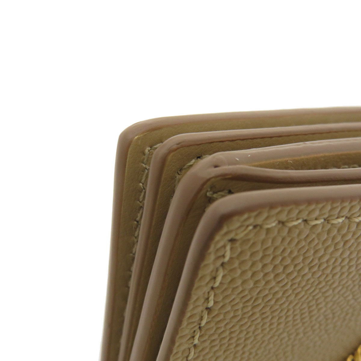 BURBERRY Coin case Calfskin beige Coin Chain Wallet