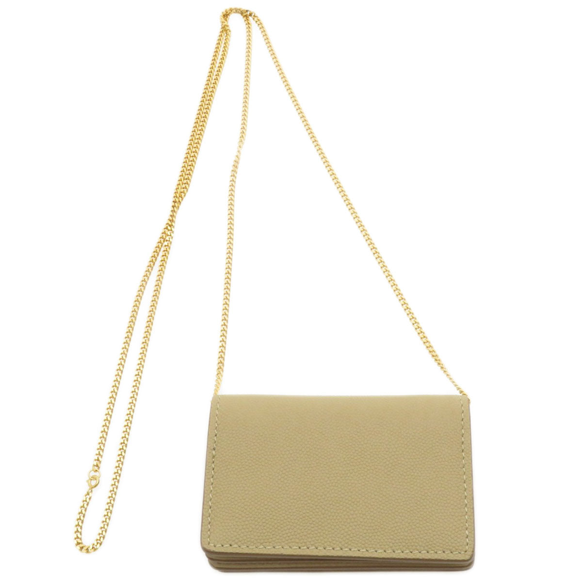 BURBERRY Coin case Calfskin beige Coin Chain Wallet