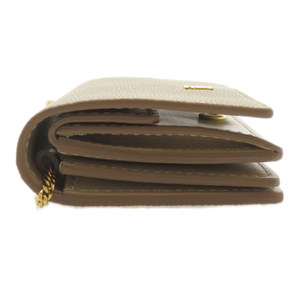 BURBERRY Coin case Calfskin beige Coin Chain Wallet