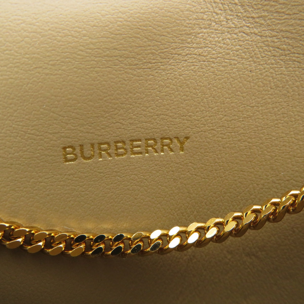 BURBERRY Coin case Calfskin beige Coin Chain Wallet