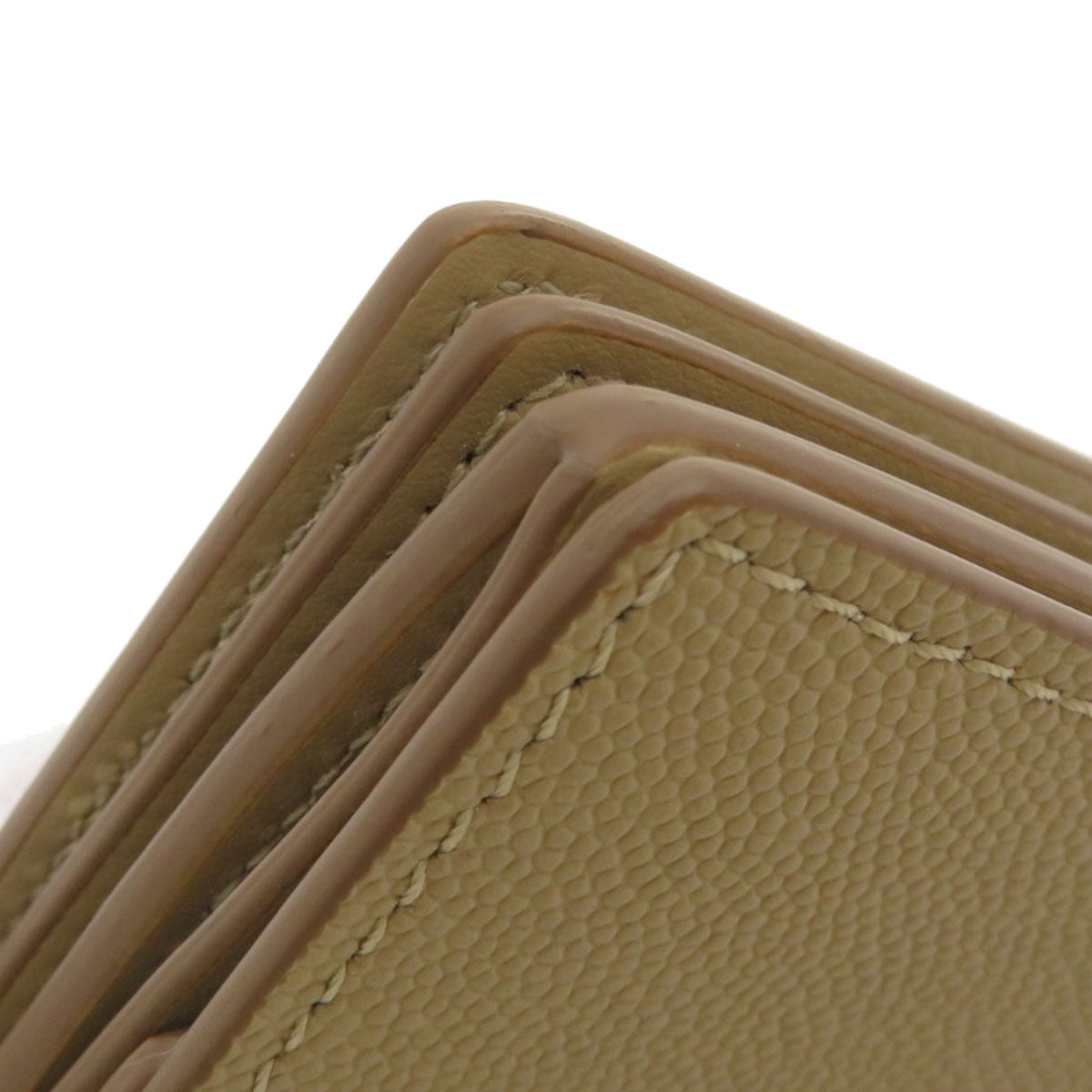 BURBERRY Coin case Calfskin beige Coin Chain Wallet
