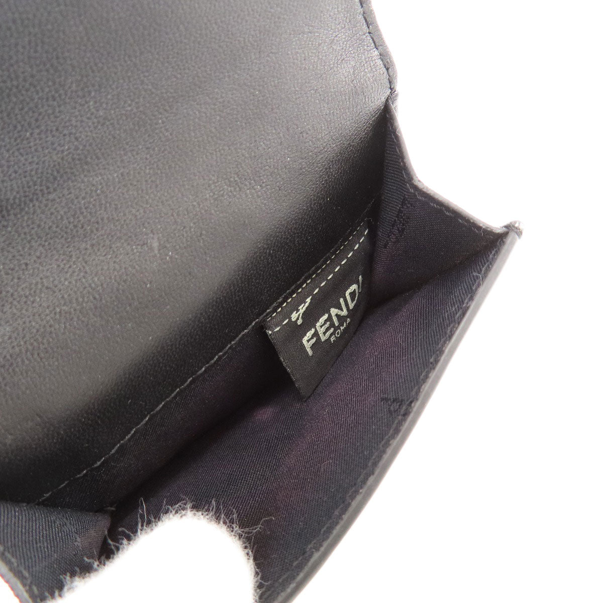 FENDI Bifold Wallet leather black Embossed logo