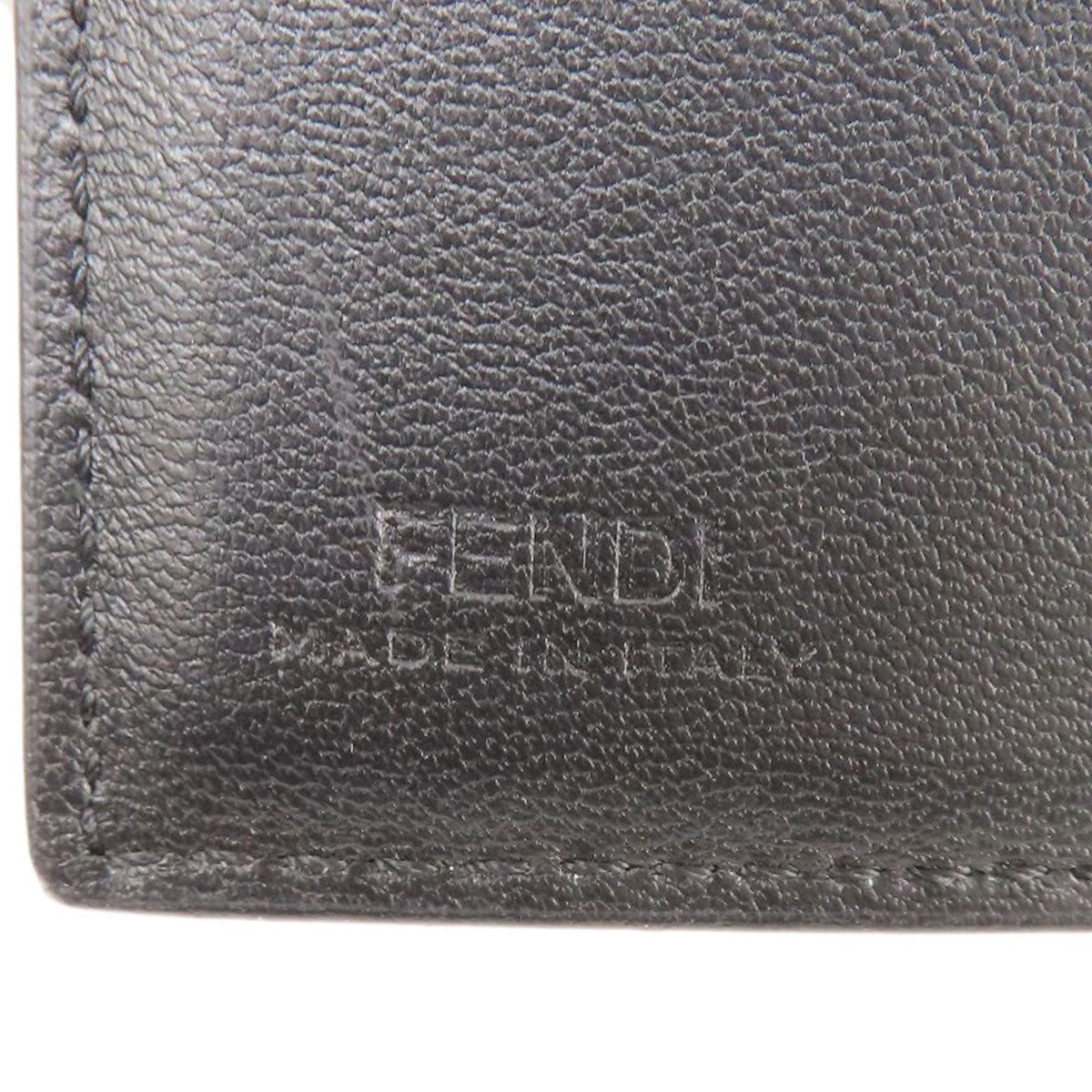 FENDI Bifold Wallet leather black Embossed logo