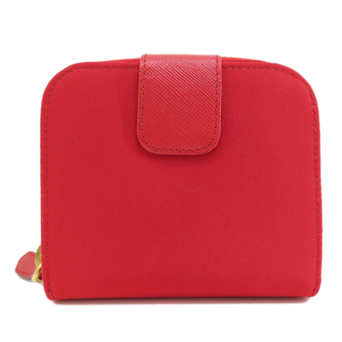 PRADA Bifold Wallet 1M0522 silk Red logoMetal