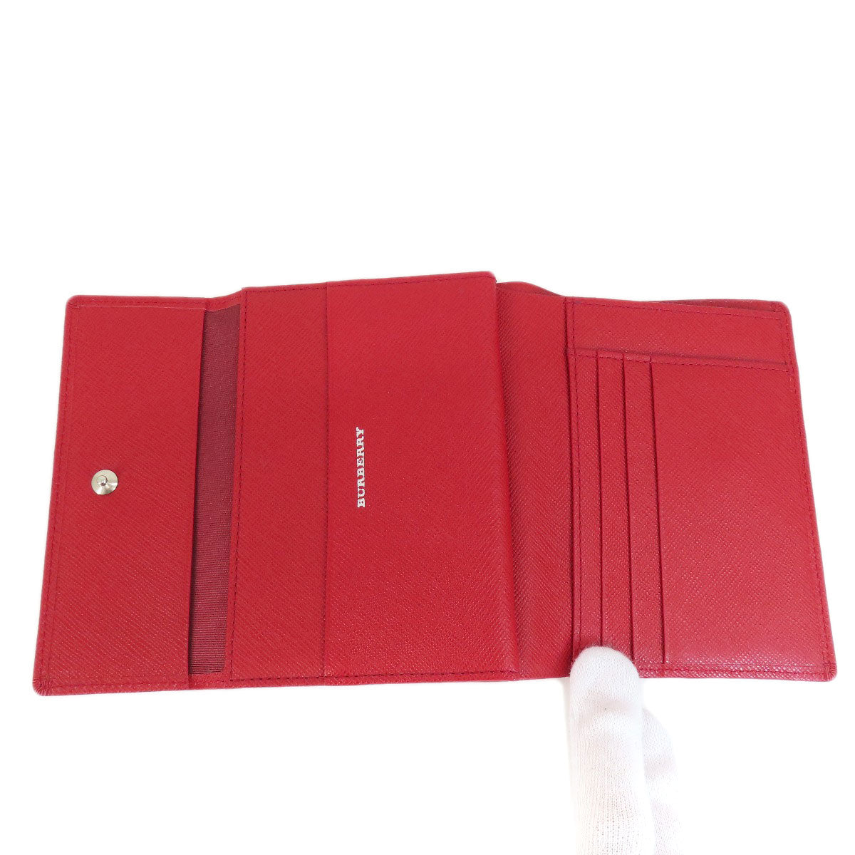 BURBERRY Bifold Wallet PVC Red logo