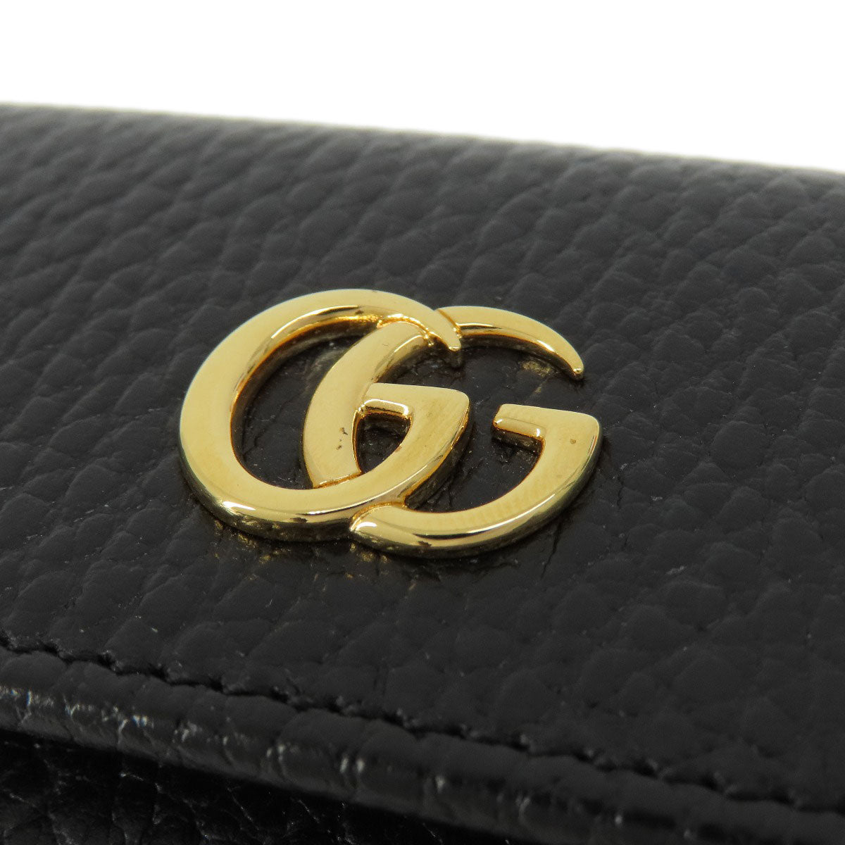 GUCCI Key case Key holder 456118 leather black GG Marmont