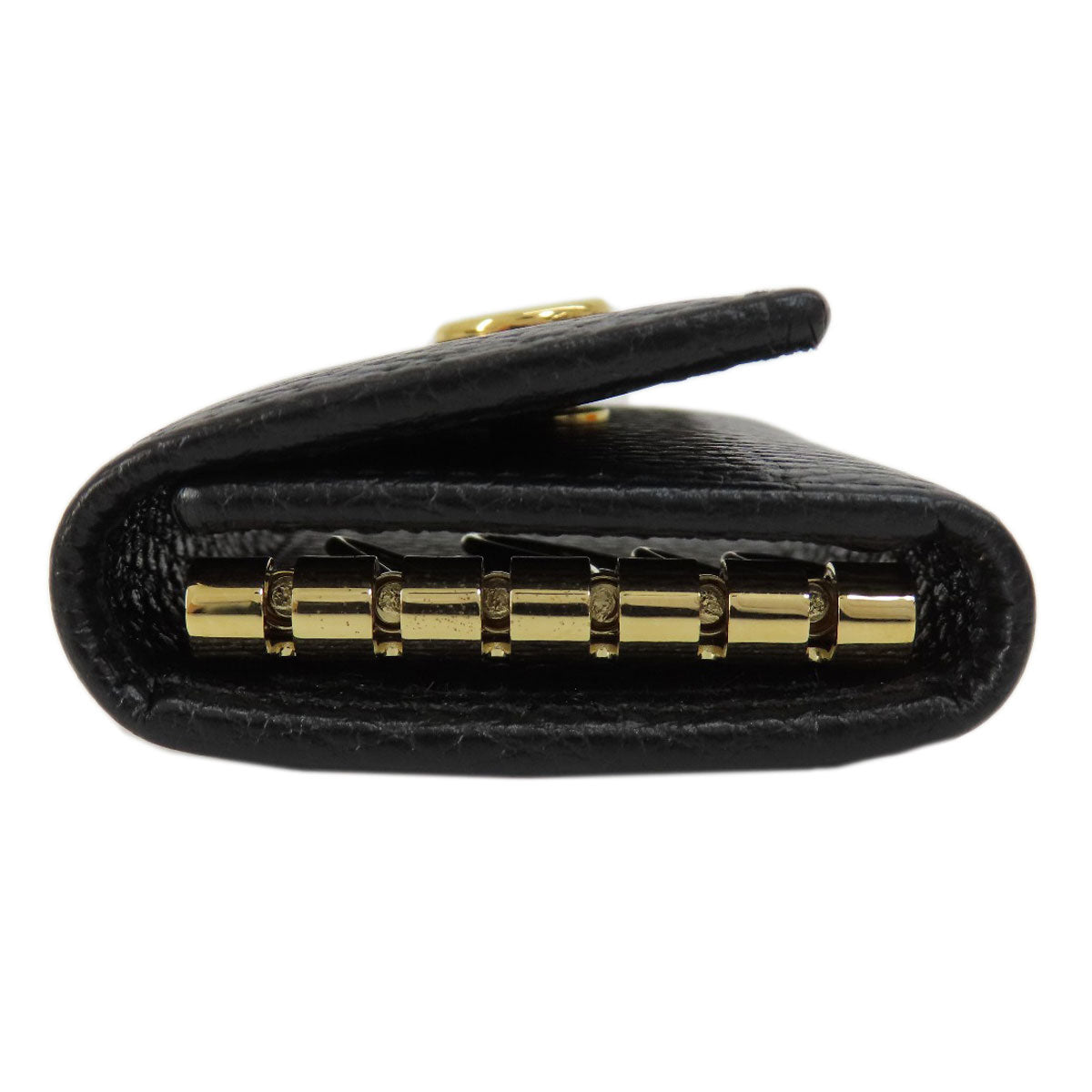 GUCCI Key case Key holder 456118 leather black GG Marmont