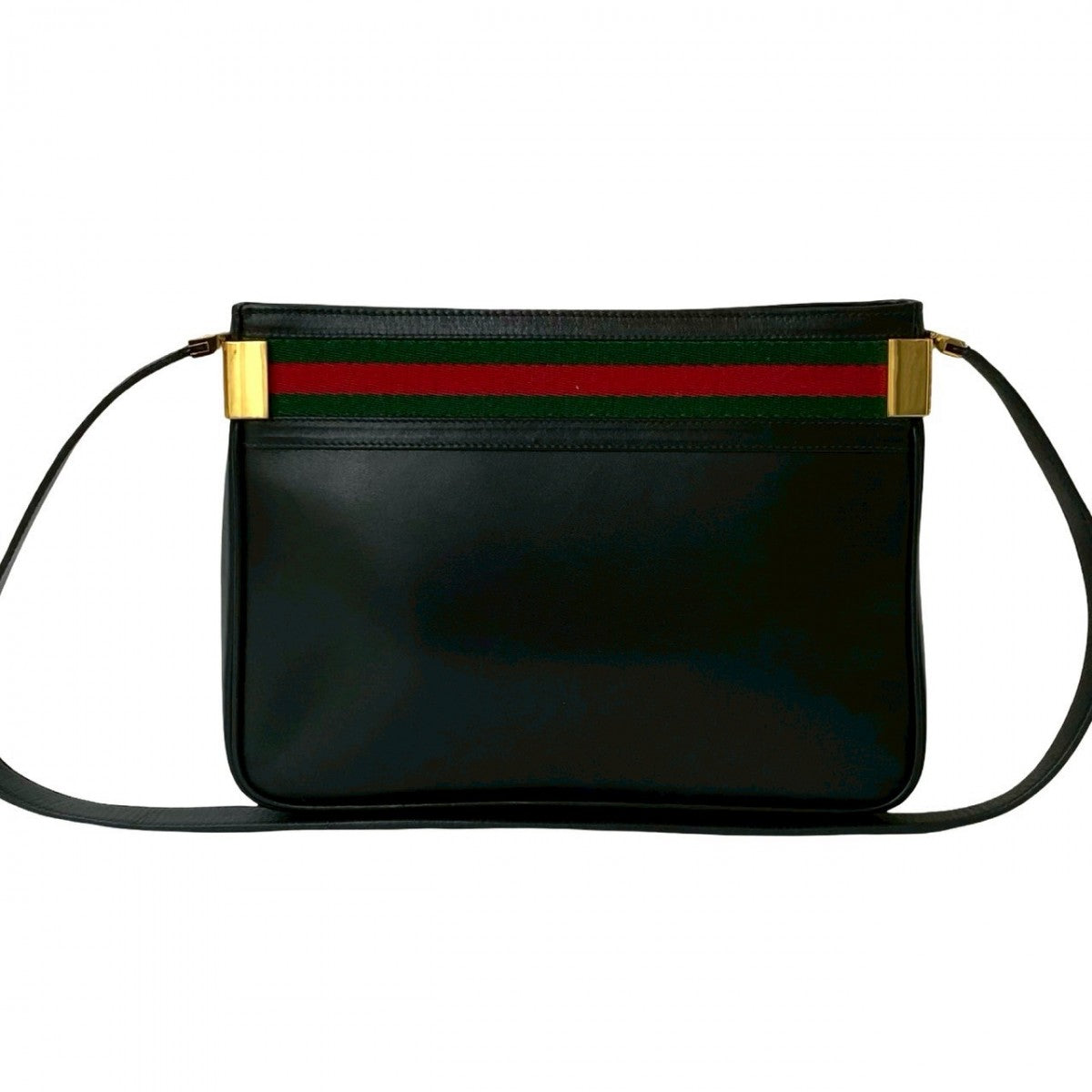 GUCCI Shoulder Bag leather black Sherry line