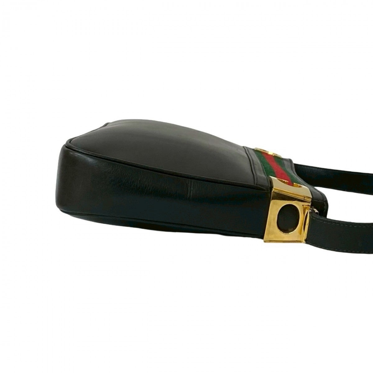 GUCCI Shoulder Bag leather black Sherry line