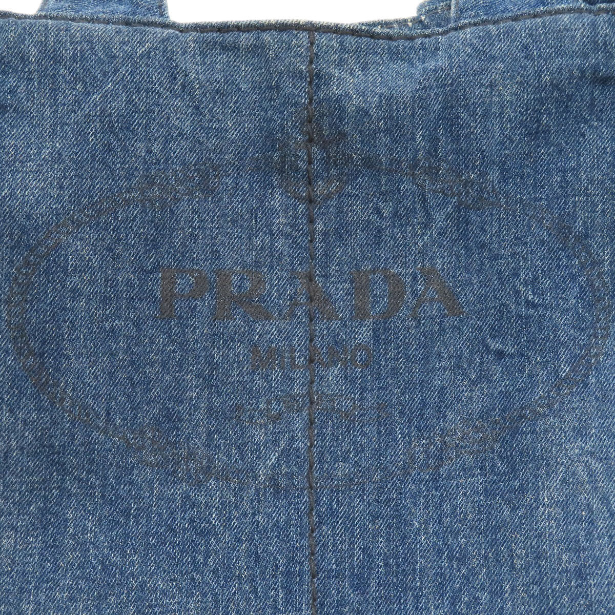 PRADA Tote Bag denim Navy Canapa