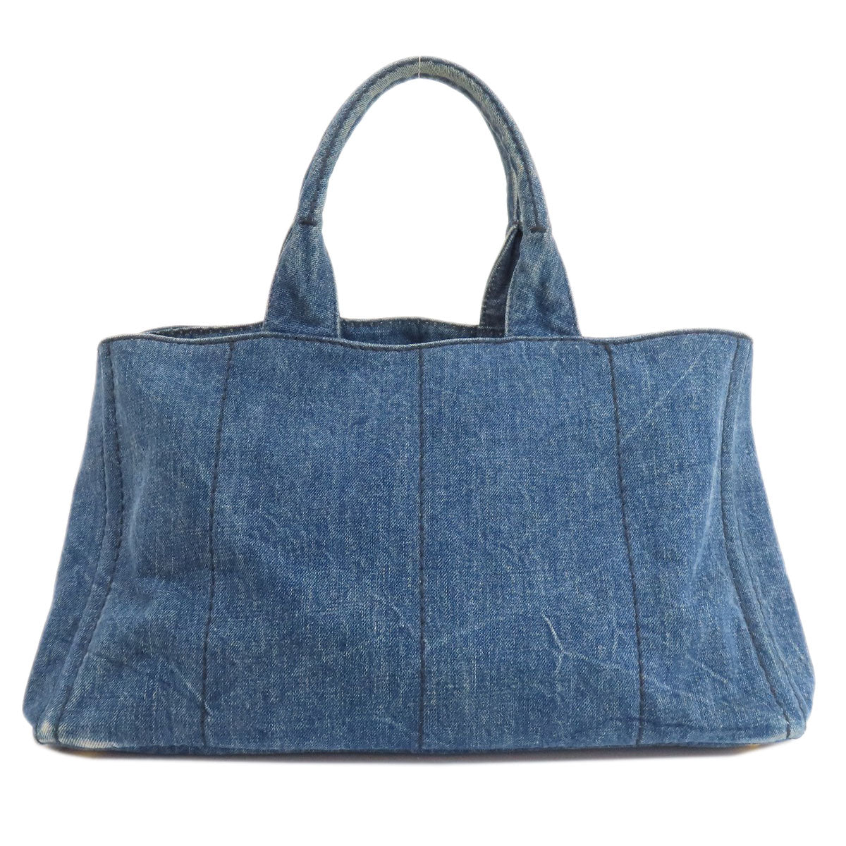 PRADA Tote Bag denim Navy Canapa
