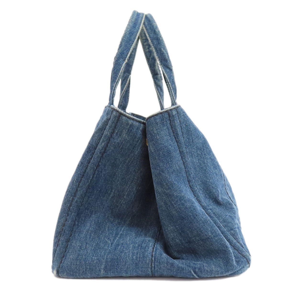 PRADA Tote Bag denim Navy Canapa