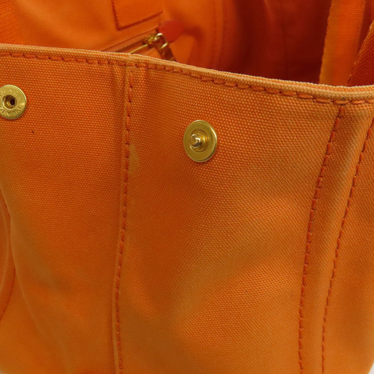 PRADA Handbag canvas Orange Canapa