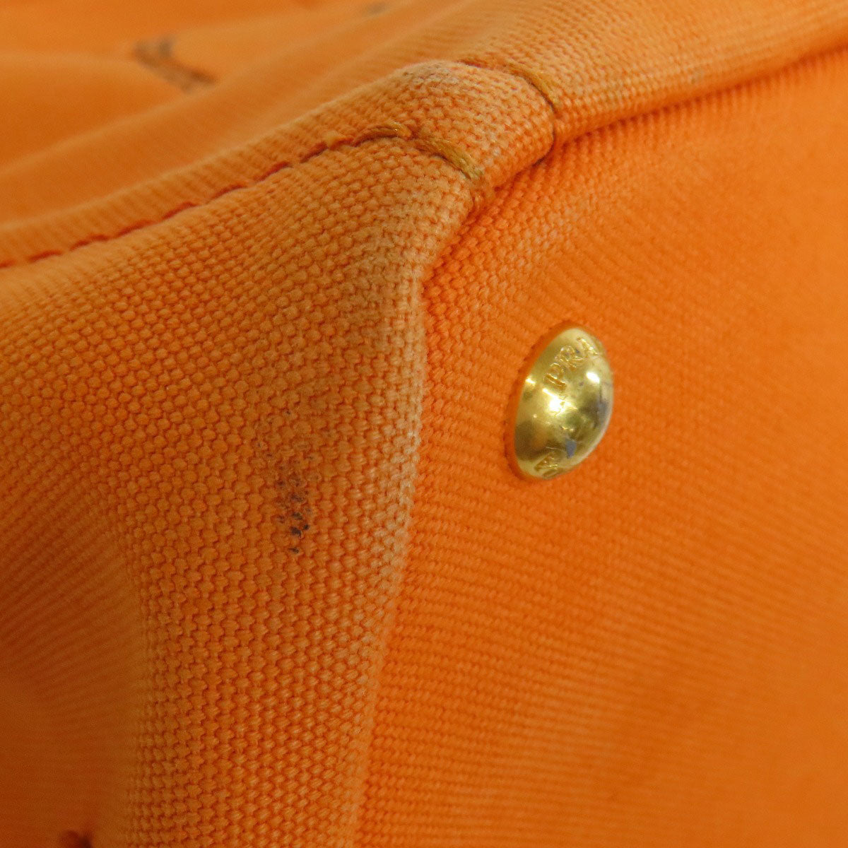 PRADA Handbag canvas Orange Canapa